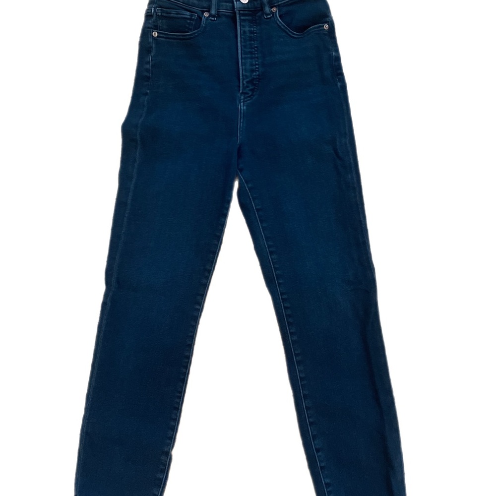 Dark wash high rise jeans